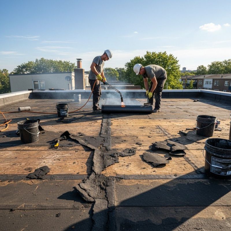 Single Ply Roof Installation detail