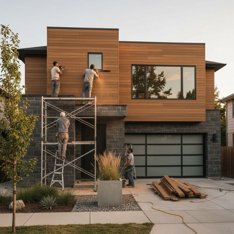 Faux Wood Siding Installation