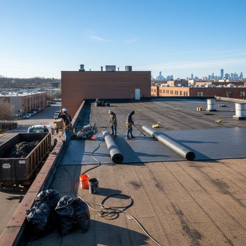 Single Ply Roof Installation